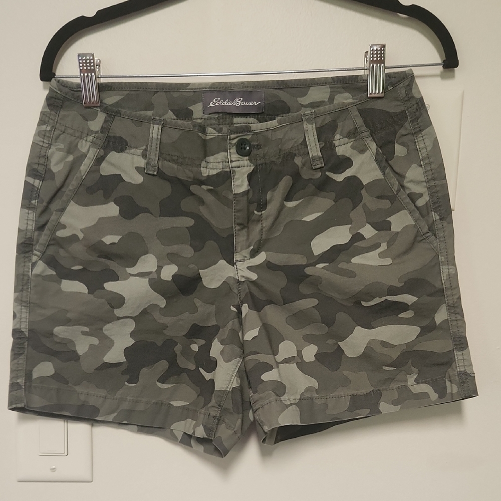 Eddie Bauer Gray and Green Cargo Shorts